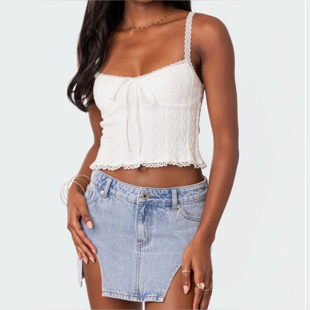 Edikted White Lace Cami Top